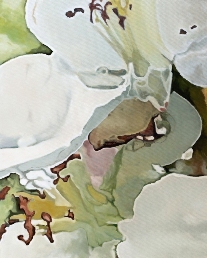 „W bielach i seledynach”, olej, 100 x 80