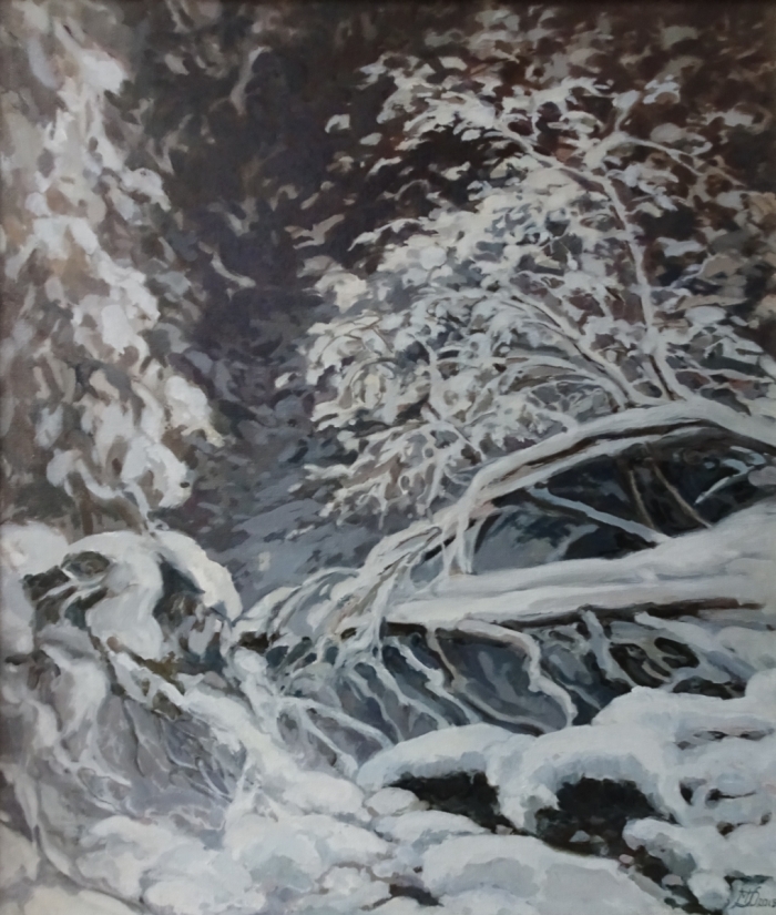 „Nad górskim strumieniem”, olej, 70x60, Małgorzata Domańska