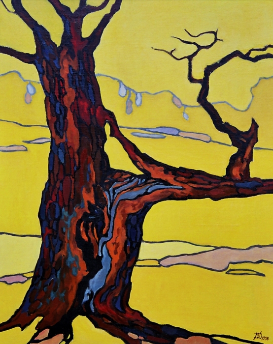 „Dąb” z cyklu Drzewa, olej, 50x40, Małgorzata Domańska