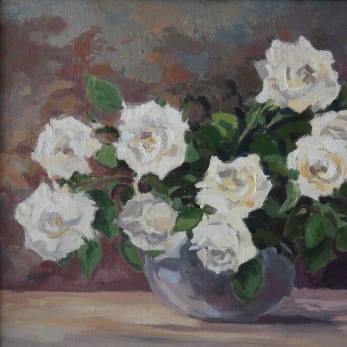 „Róże", olej, 40x51, Małgorzata Domańska
