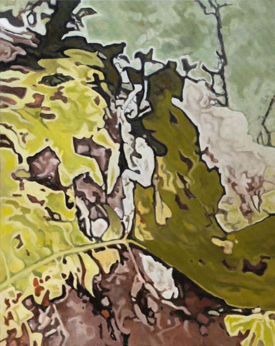 „W oliwkowych zieleniach”, olej na płótnie, 100 x 80, Małgorzata Domanska