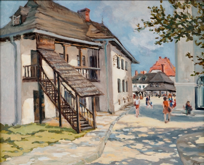„W stronę rynku”, olej, 67x80, Małgorzata Domańska