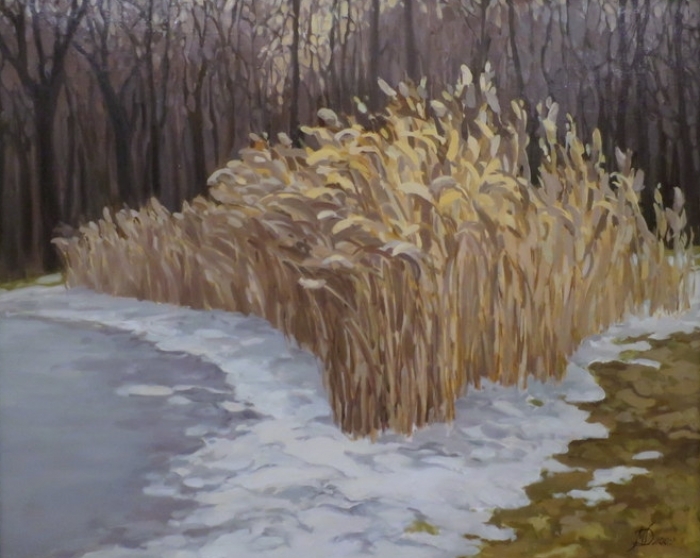 „Trawy", olej, 60x75, Małgorzata Domańska